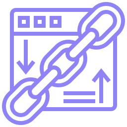 a blue and white chain with arrows for link building off-page seo